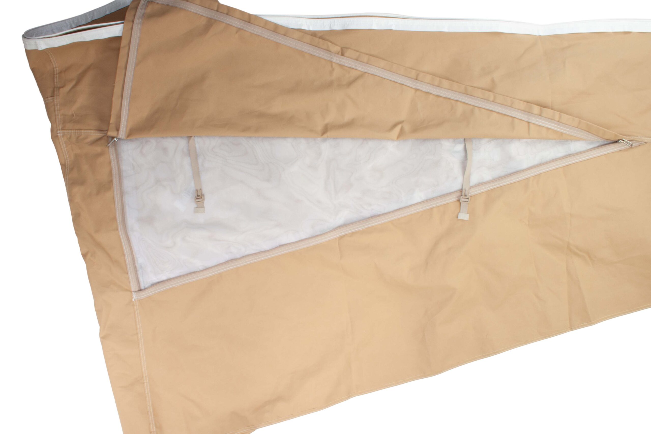 VW T2B Westfalia Tentdoek voor hefdak. Beige met 3 vensters. Kwaliteit A+ Uitmuntend Ten Cate doek! - Image 4