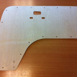 VW T2A T2B Paneel voor de deur. Passagierszijde. Blank hout.
