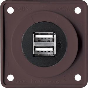 VW T1 T2 Berker 2x USB stopcontact. Bruin.