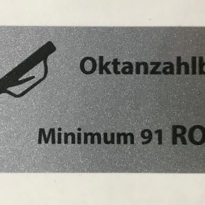 VW  T2A T2B Westfalia sticker benzine octaangehalte.