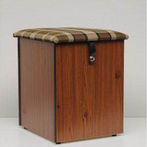 VW T2B Westfalia Poef / stool voor tussen de voorstoelen. Bruin-beige.