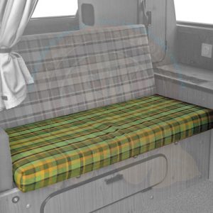 VW T2B Hoes zitting bedbank volle breedte. Groen-geel.