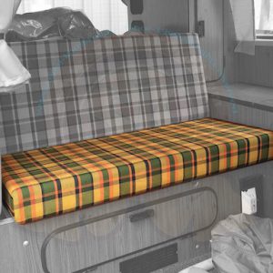 VW T2B Hoes zitting bedbank volle breedte. Groen-geel-rood.
